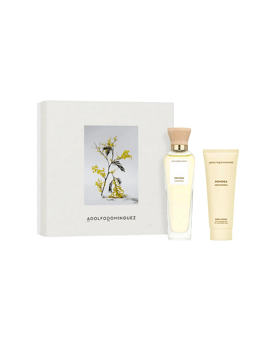 Set Adolfo Domínguez Agua Fresca Mimosa (perfume 120 ml + body lotion 75 ml) mujer